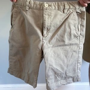 Knee length light khaki shorts